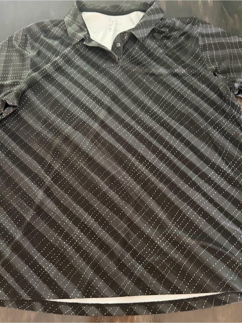 Nike Black and White Dri-FIT Polo